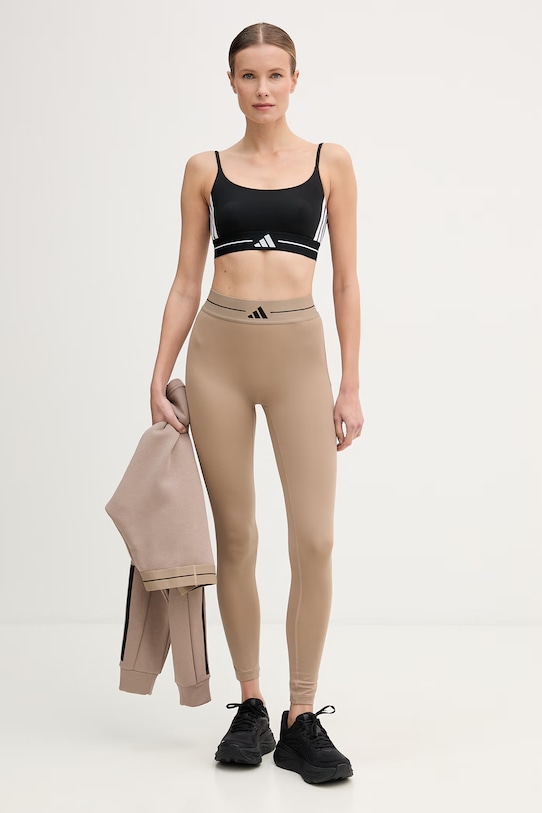 adidas Performance legginsy treningowe Hyperglam KS0406 beżowy SS26