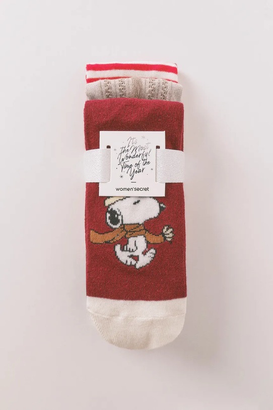 women'secret skarpetki Snoopy 3-pack skarpetki długie czerwony 4482743