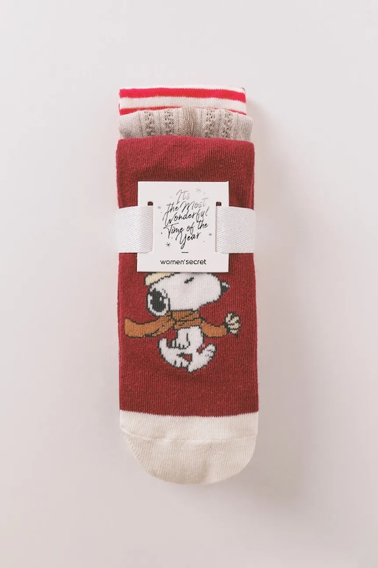 women'secret skarpetki Snoopy 3-pack skarpetki długie czerwony 4482743