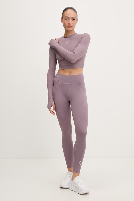 adidas by Stella McCartney legginsy damskie KC1823 fioletowy SS26