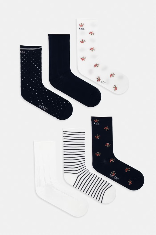 Lauren Ralph Lauren skarpety damskie 6-pack biały 454P14509