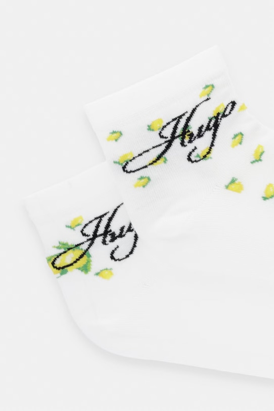 HUGO skarpety damskie bawełniane z elastanem 2P SH LEMON CC W 2-pack 50558694 biały SS26
