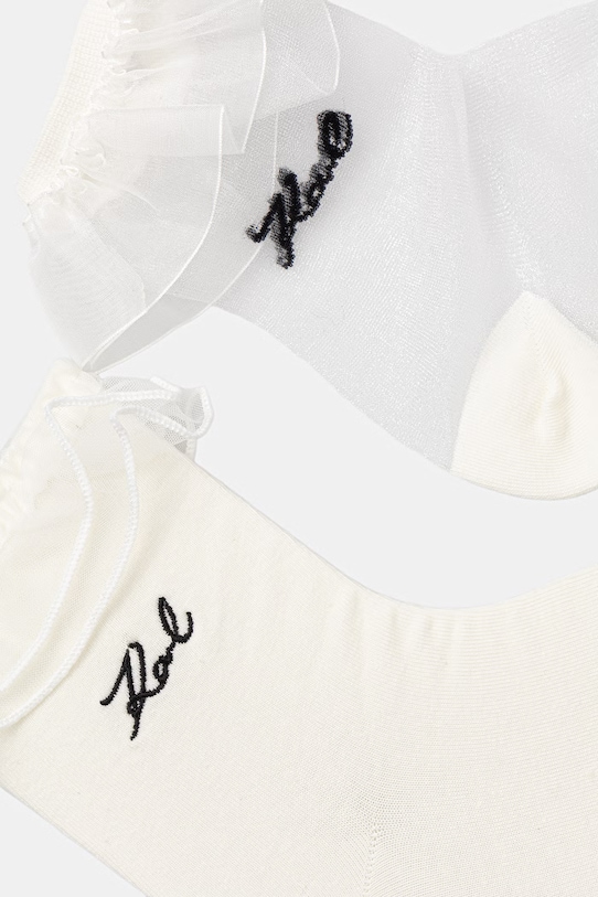 Karl Lagerfeld skarpety damskie K/SIGNATURE B2W47015 biały SS26