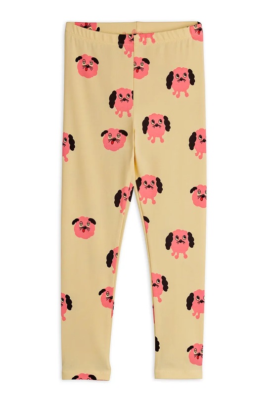 Mini Rodini legginsy dziecięce Doggies wzorzyste żółty 26130117