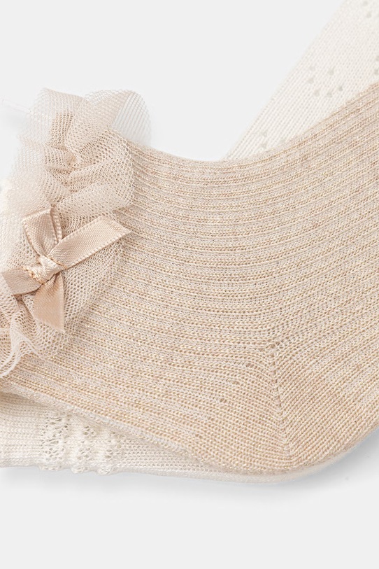 Mayoral skarpetki dziecięce 2-pack 10140.4D.Baby.PPY2 beżowy SS26