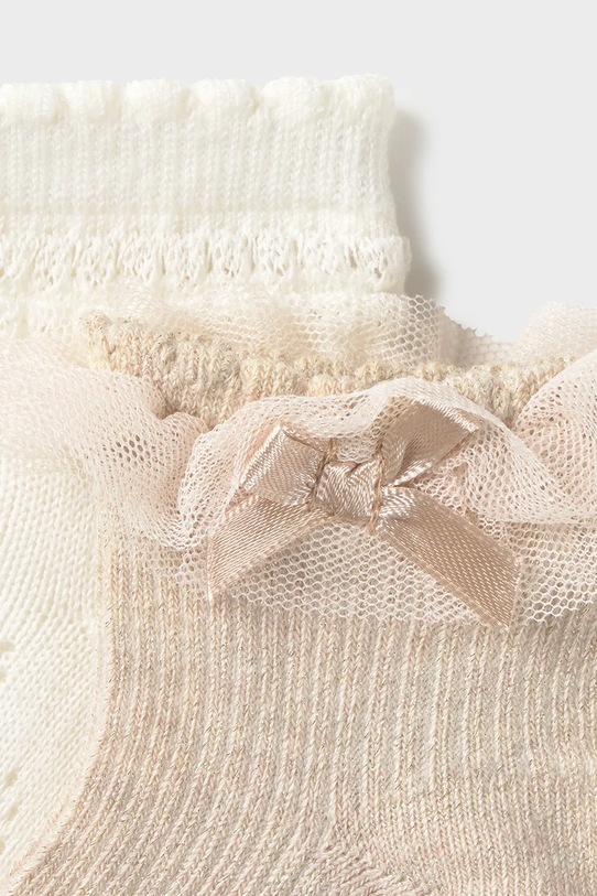 Mayoral skarpetki dziecięce 2-pack 10140.4D.Baby.PPY2 beżowy SS26