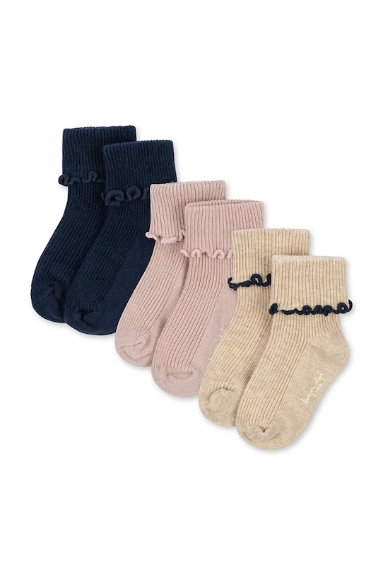 Konges Sløjd skarpetki dziecięce 3 PACK RIB FRILL SOCKS 3-pack multicolor KS104611.PPY2