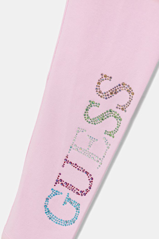 Dziewczynka Guess legginsy dziecięce bawełniane J6GB09.J1314.PPY2.M różowy