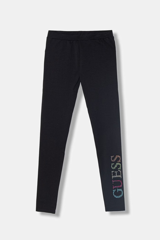 Guess legginsy dziecięce bawełniane czarny J6GB09.J1314.PPY2.M