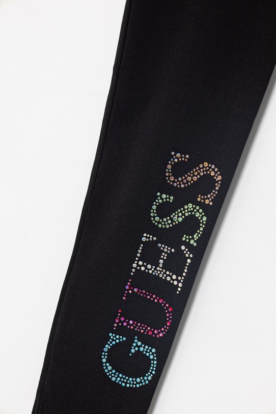 Dziewczynka Guess legginsy dziecięce bawełniane J6GB09.J1314.PPY2.M czarny