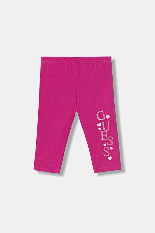 Guess legginsy dziecięce z elastanem różowy K6GB01.J1314.PPY2.M
