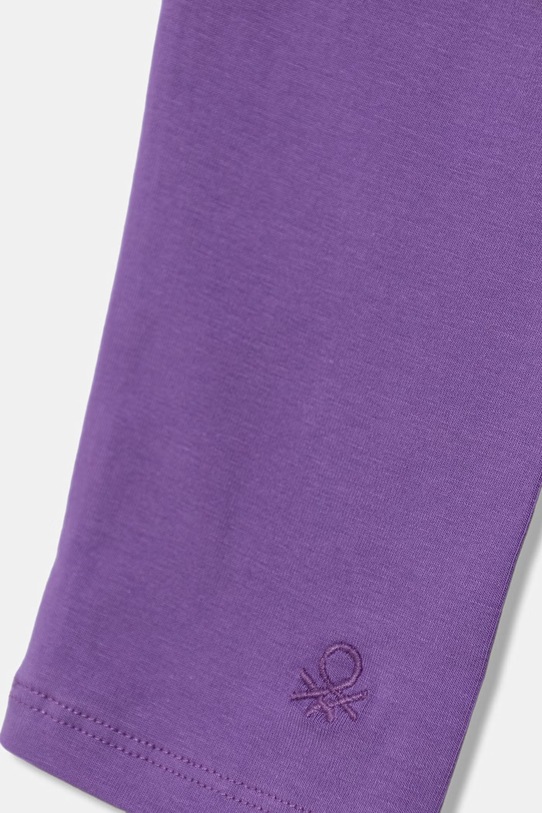 Dziewczynka United Colors of Benetton legginsy dziecięce bawełniane z elastanem 3MT1CF02G.G.Stagionale fioletowy