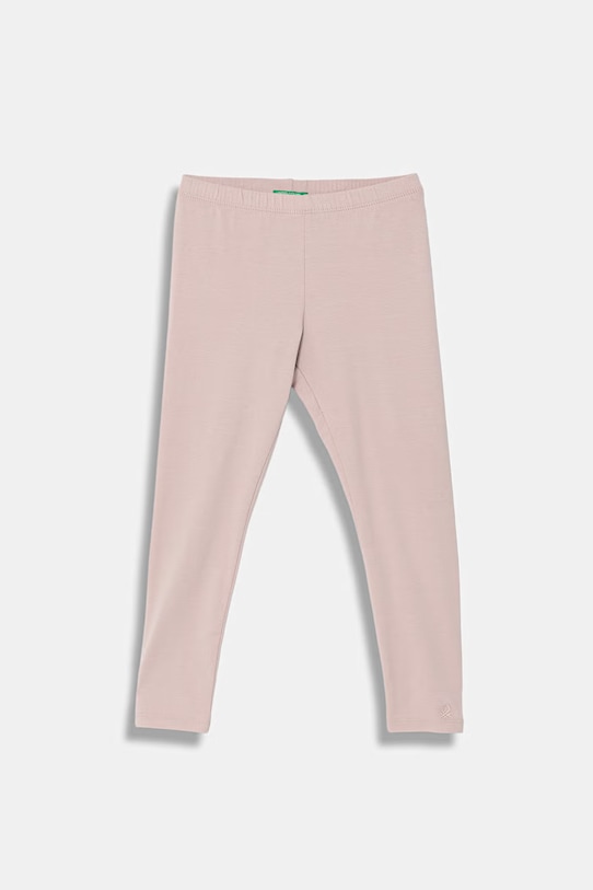United Colors of Benetton Legginsy dziecięce bawełniane z elastanem różowy 3MT1GF01L.P.Stagionale