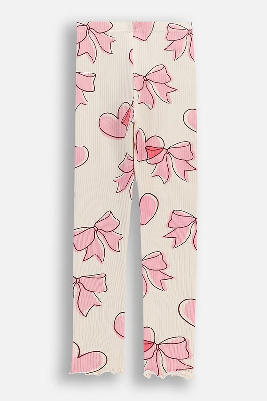 Coccodrillo legginsy dziecięce z bawełną WC6122103GGK beżowy SS26