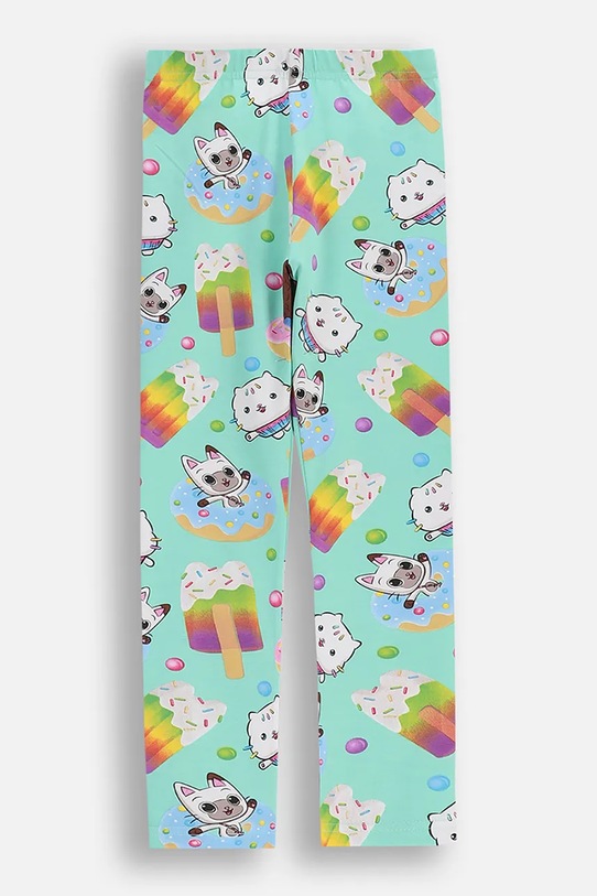 Coccodrillo legginsy dziecięce bawełniane turkusowy WC6122103LGD