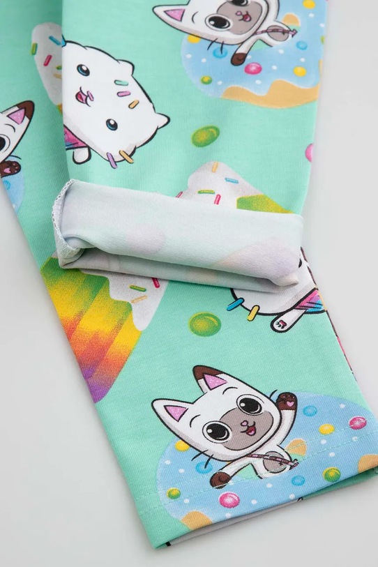 Coccodrillo legginsy dziecięce bawełniane turkusowy WC6122103LGD