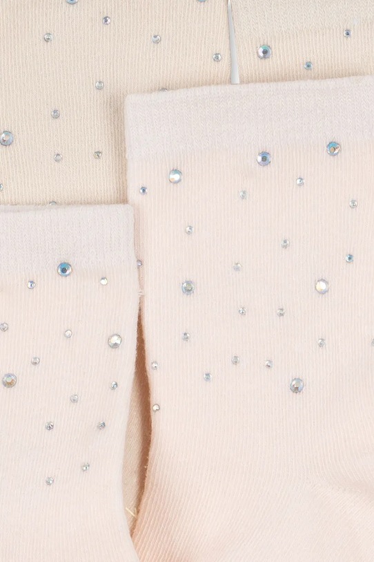 Konges Sløjd κάλτσες παιδικές 2 PACK SEQUIN SOCKS 2-pack KS105231.PPY2 μπεζ SS26