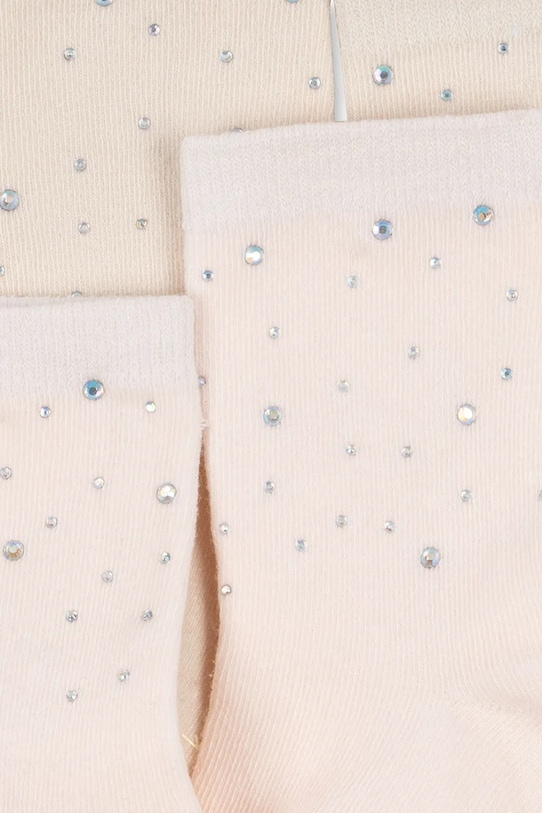Konges Sløjd κάλτσες παιδικές 2 PACK SEQUIN SOCKS 2-pack KS105231.PPY2 μπεζ SS26