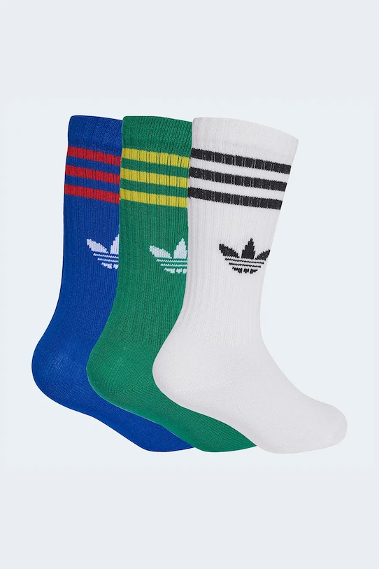 adidas Originals skarpetki dziecięce z bawełną 3-pack KE4616 niebieski SS26