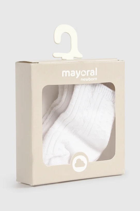 Băieți Mayoral Newborn șosete copii 2-pack 9050.1J.Newborn.PPY2 alb