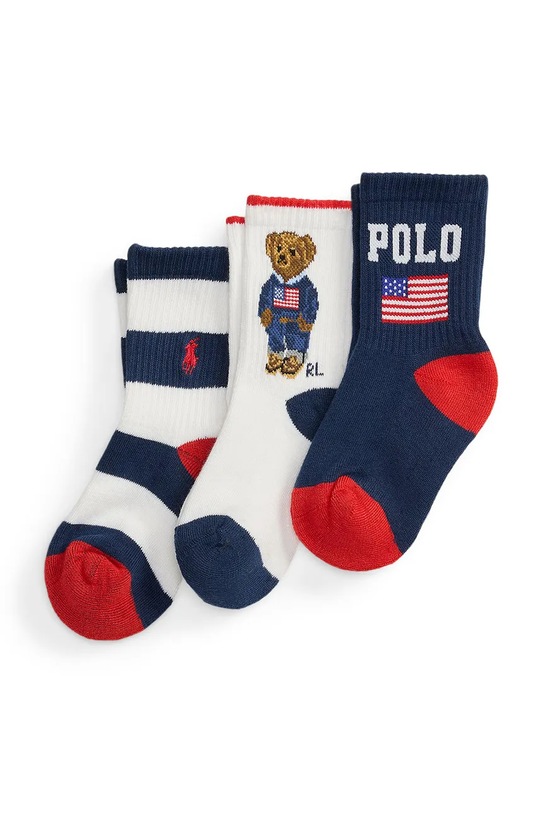 Polo Ralph Lauren skarpetki dziecięce 3-pack granatowy 444P03163001