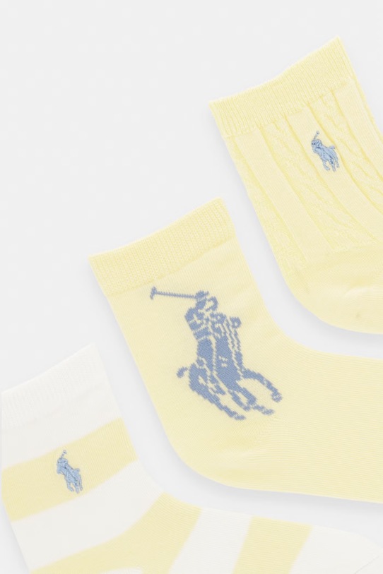 Polo Ralph Lauren skarpety dziecięce 3-pack 446P11078002 żółty SS26