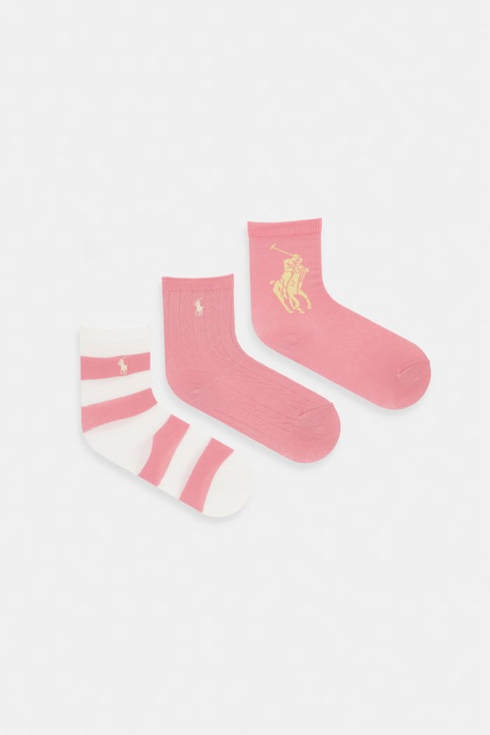Polo Ralph Lauren ponožky detské 3-pack ružová 447P11078005
