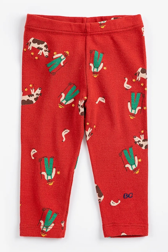 Bobo Choses baba legging Farm Adventure elasztánnal piros 126AB064
