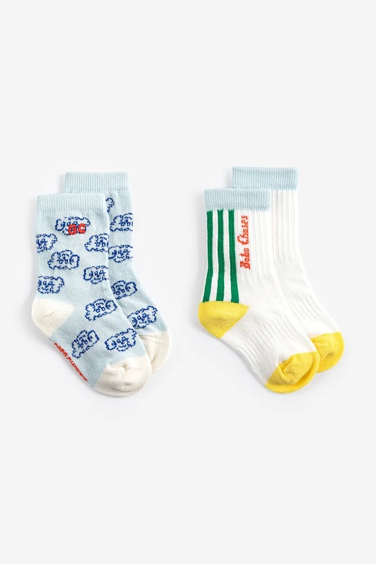 Bobo Choses skarpetki niemowlęce 2-pack niebieski 126AH017
