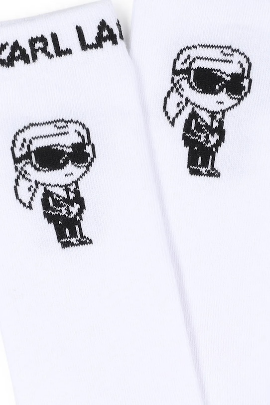 Detské bavlnené ponožky Karl Lagerfeld Z31204 biela SS26