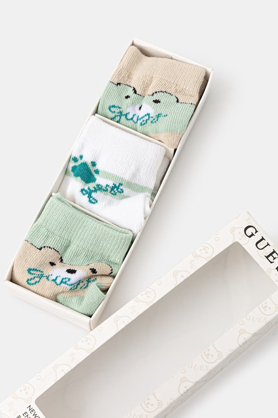 Chłopiec Guess skarpetki dziecięce 3-pack H5BW14.Z3G10.PPY2.M zielony