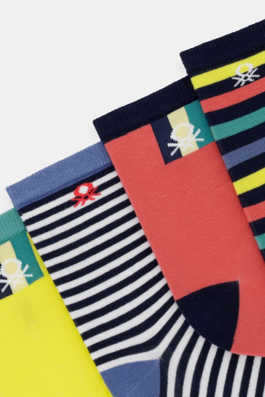 United Colors of Benetton skarpety dziecięce 4-pack 6AO3R7008.G.Stagionale żółty SS26