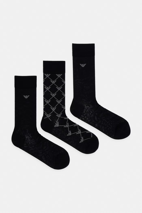 Ponožky Emporio Armani Underwear 3-pak jednofarebný čierna EM000554.AF20089
