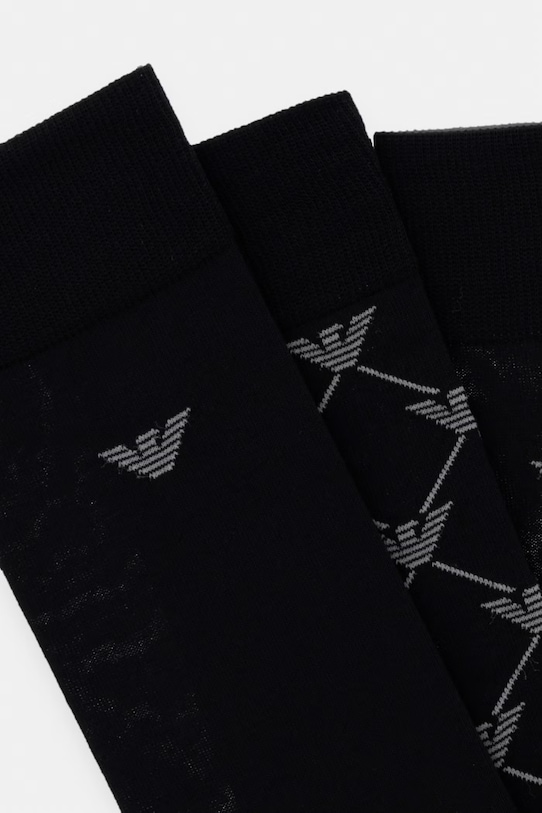 Ponožky Emporio Armani Underwear 3-pak EM000554.AF20089 čierna SS26