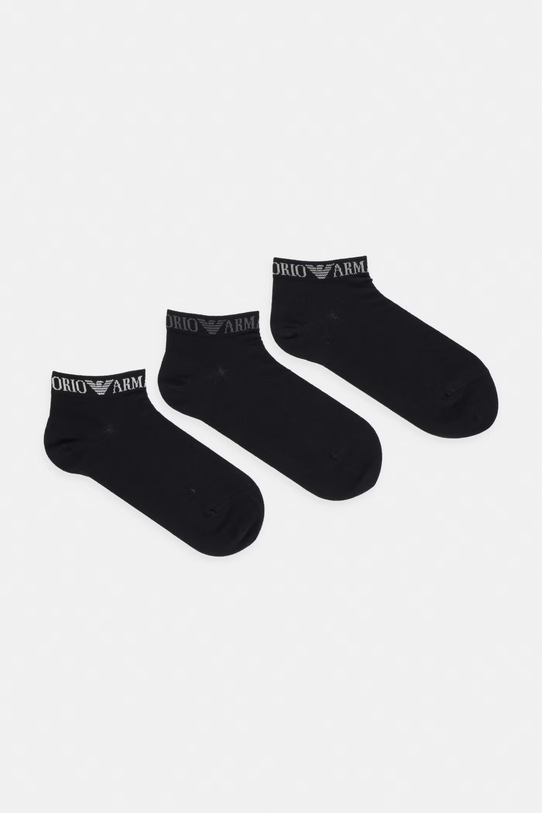 Ponožky Emporio Armani Underwear 3-pack dlouhé ponožky černá EM000550.AF20083
