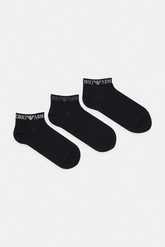 Ponožky Emporio Armani Underwear 3-pack dlouhé ponožky černá EM000550.AF20083