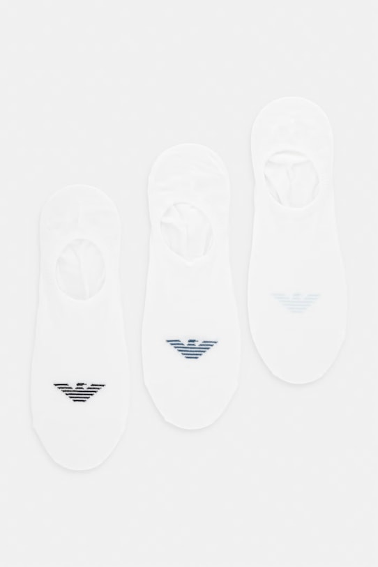 Ponožky Emporio Armani Underwear 3-pack jemný vzor bílá EM000548.AF23600