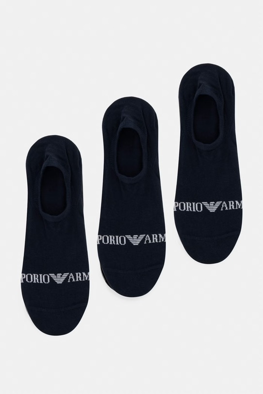 Ponožky Emporio Armani Underwear 3-pack krátké ponožky námořnická modř EM000548.AF20083