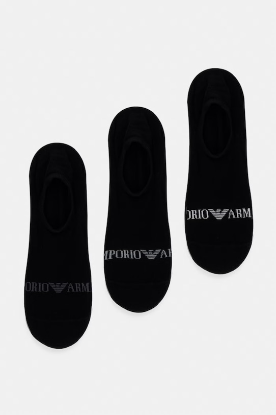 Ponožky Emporio Armani Underwear 3-pack krátké ponožky černá EM000548.AF20083