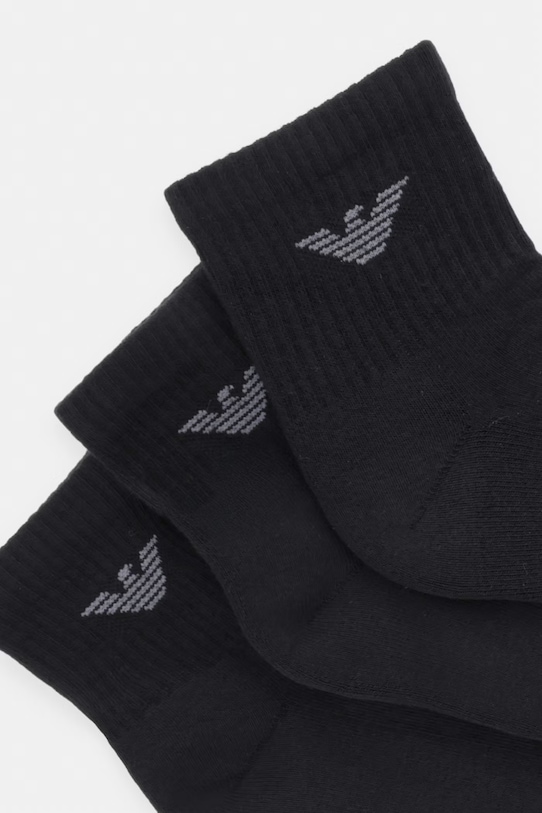 Ponožky Emporio Armani Underwear 3-pak EM000551.AF14499 čierna SS26