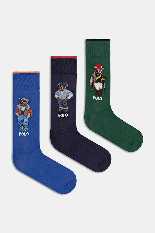 Polo Ralph Lauren BCI COTTON-SSNL BRS GBX-CRW-GFB skarpety męskie 3-pack multicolor 449P14712001
