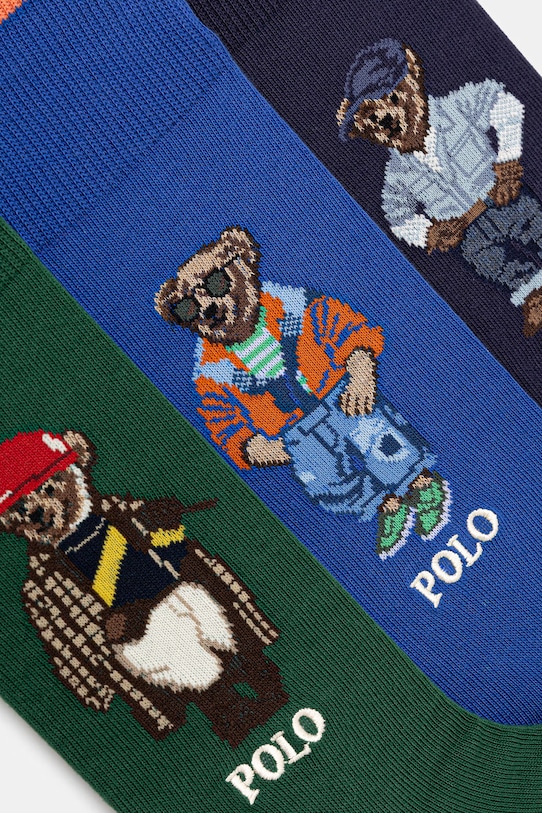 Polo Ralph Lauren BCI COTTON-SSNL BRS GBX-CRW-GFB skarpety męskie 3-pack 449P14712001 multicolor SS26