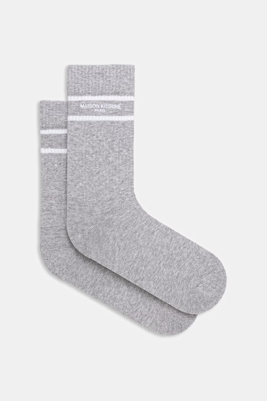 Maison Kitsuné socks all-over print gray QU06401KT1173