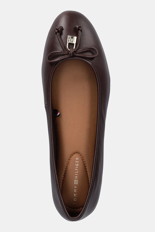 Tommy Hilfiger baleriny skórzane HILFIGER SMOOTH LTHR BALLET brązowy FW0FW09006