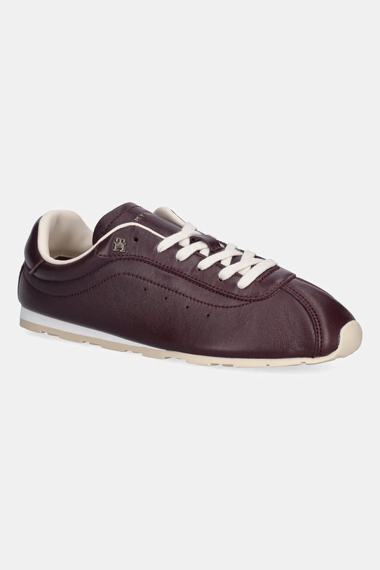 Δερμάτινα αθλητικά παπούτσια Tommy Hilfiger TH LOW PROFILE RUNNER άλλο μπορντό FW0FW08951