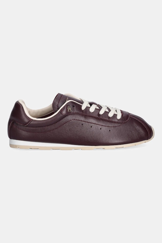 Δερμάτινα αθλητικά παπούτσια Tommy Hilfiger TH LOW PROFILE RUNNER FW0FW08951 μπορντό SS26