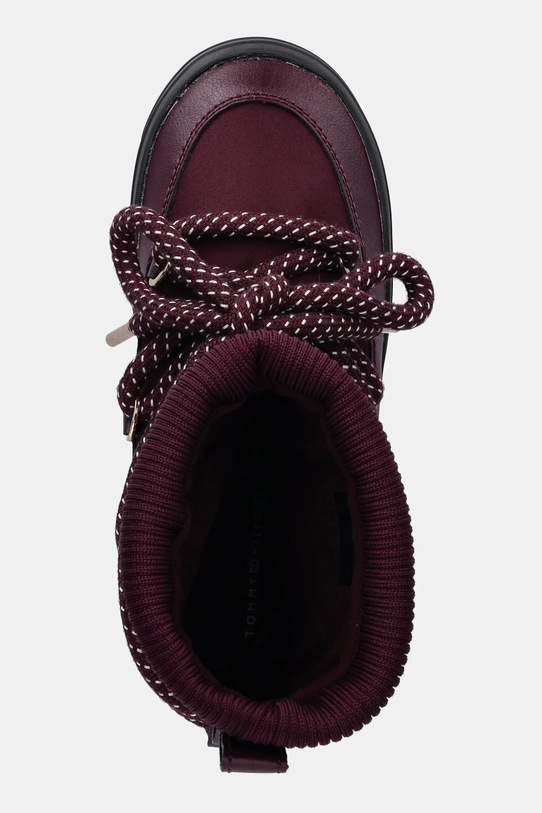 Tommy Hilfiger śniegowce SNOW BOOT WATER REPELLENT bordowy FW0FW09260