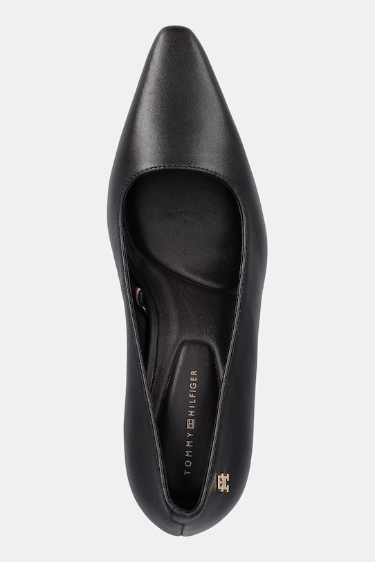 Tommy Hilfiger stilettos de piele TH LOGO LTH PUMP SLANTED HL maro FW0FW09008