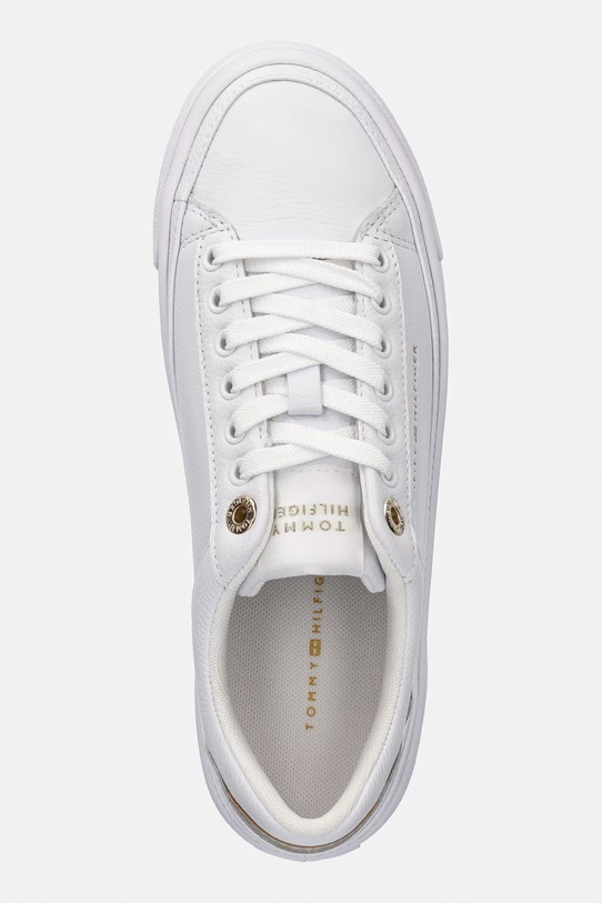 Tommy Hilfiger trampki TH PLATFORM SNEAKER TUMBLED LTR biały FW0FW09018