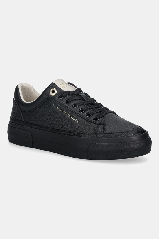 Superge Tommy Hilfiger TH PLATFORM SNEAKER TUMBLED LTR Raven črna FW0FW09018